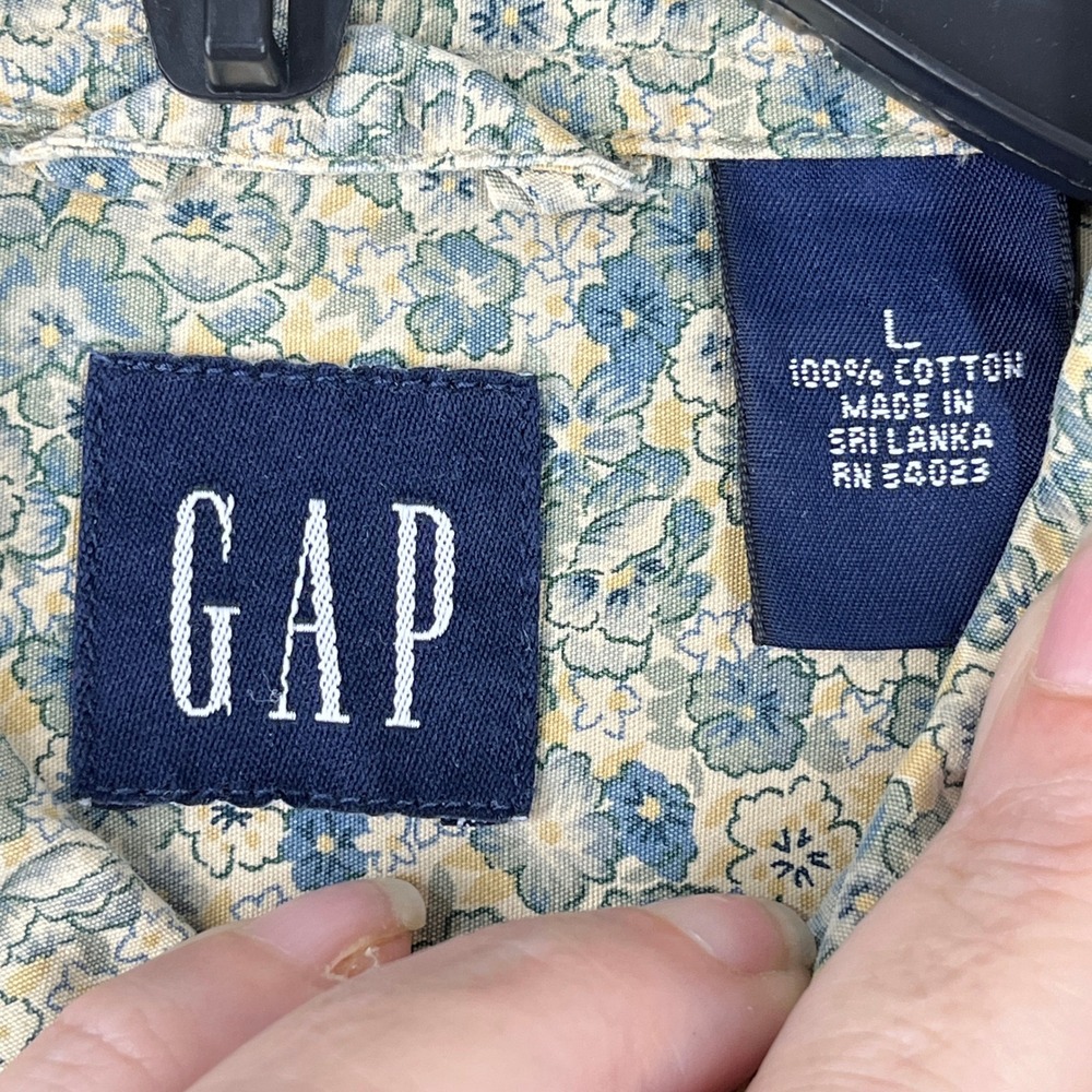 Gap Floral Shirt Men L‎ Cotton Pocket Heritage Relaxed Classic Woven Utility - Picture 2 of 10